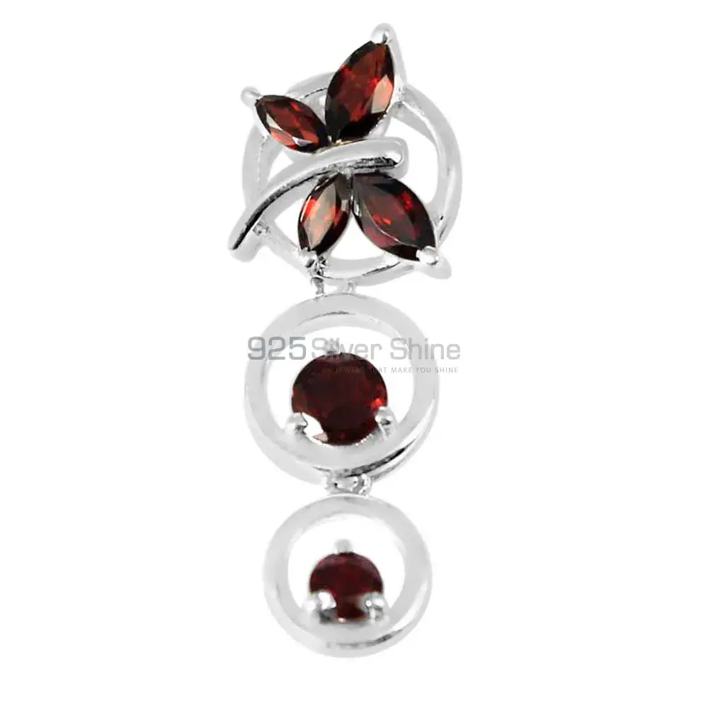 925 Fine Silver Pendants In Garnet Gemstone Jewelry 925SP240-6_1