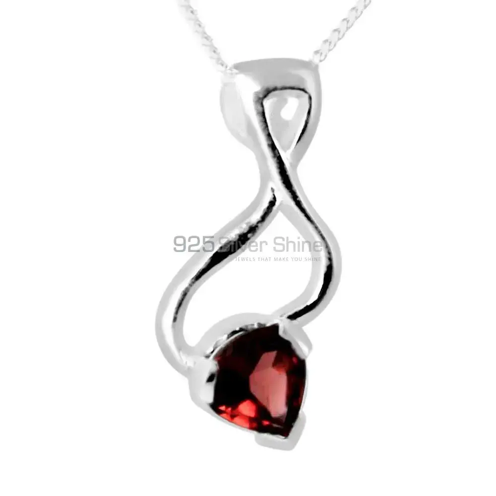 Best Price 925 Fine Silver Pendants Suppliers In Garnet Gemstone Jewelry 925SP256-4