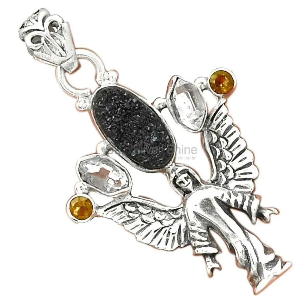 925 Fine Silver Pendants In Multi Gemstone Jewelry 925SP089-3_0