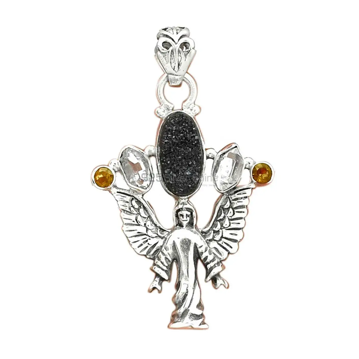 925 Fine Silver Pendants In Multi Gemstone Jewelry 925SP089-3_2