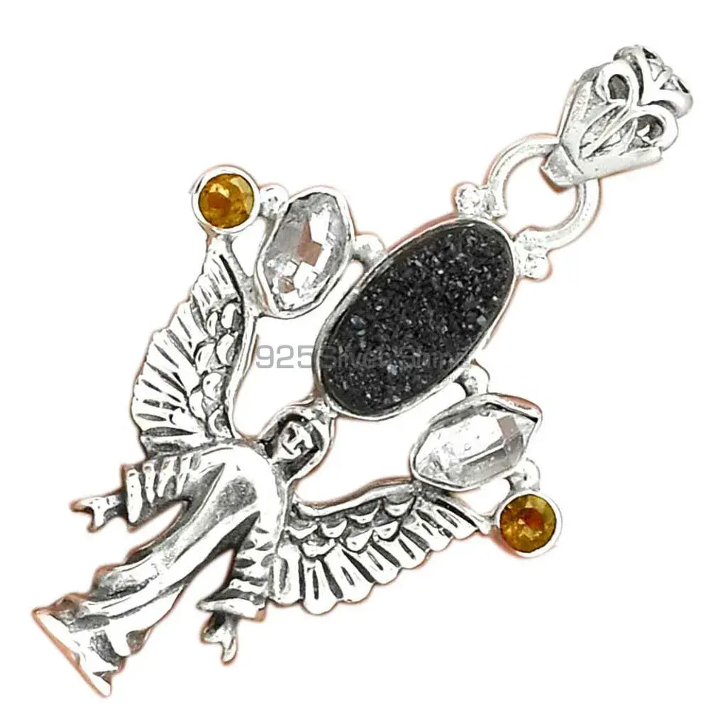 925 Fine Silver Pendants In Multi Gemstone Jewelry 925SP089-3_3