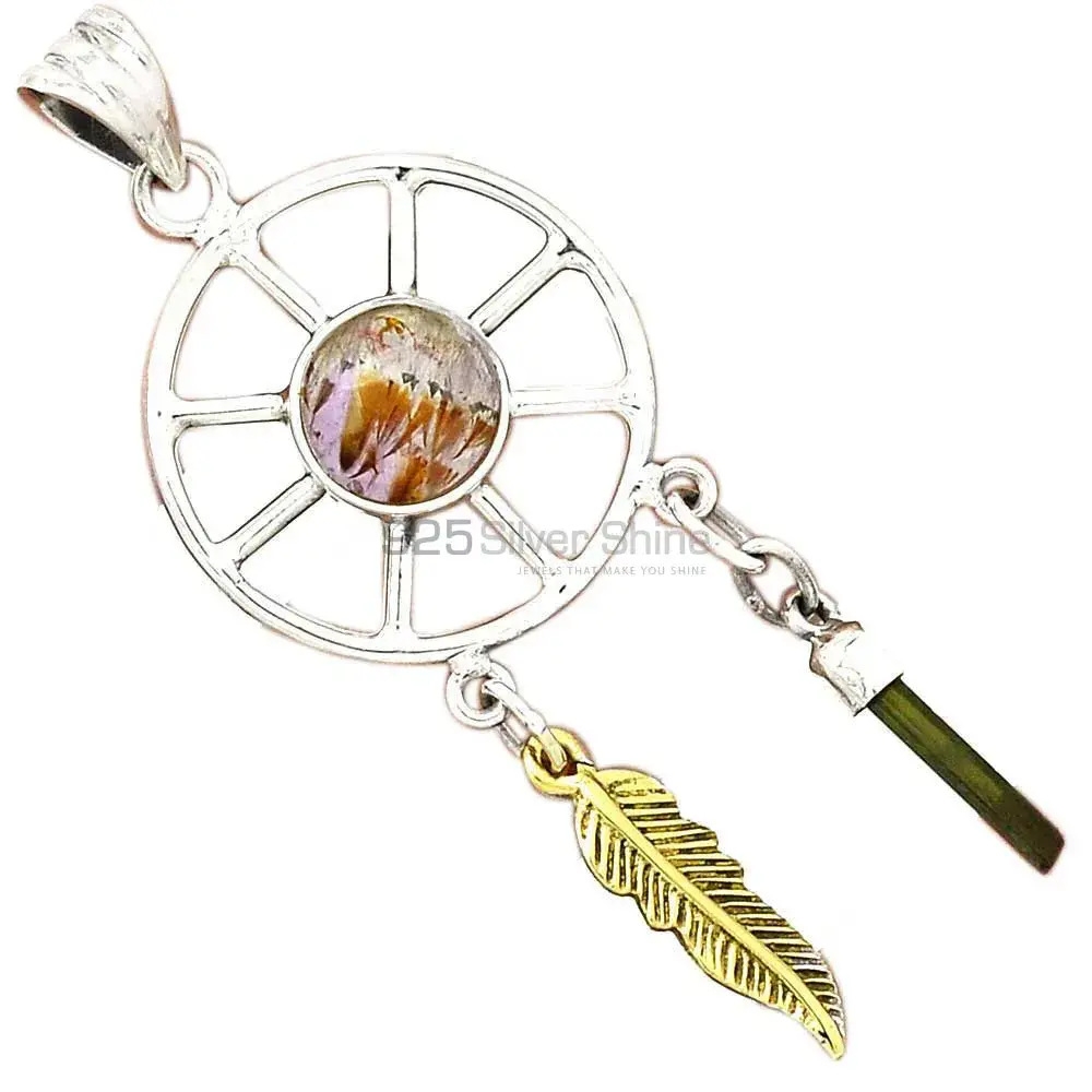 925 Fine Silver Pendants In Multi Gemstone Jewelry 925SP38-3_0