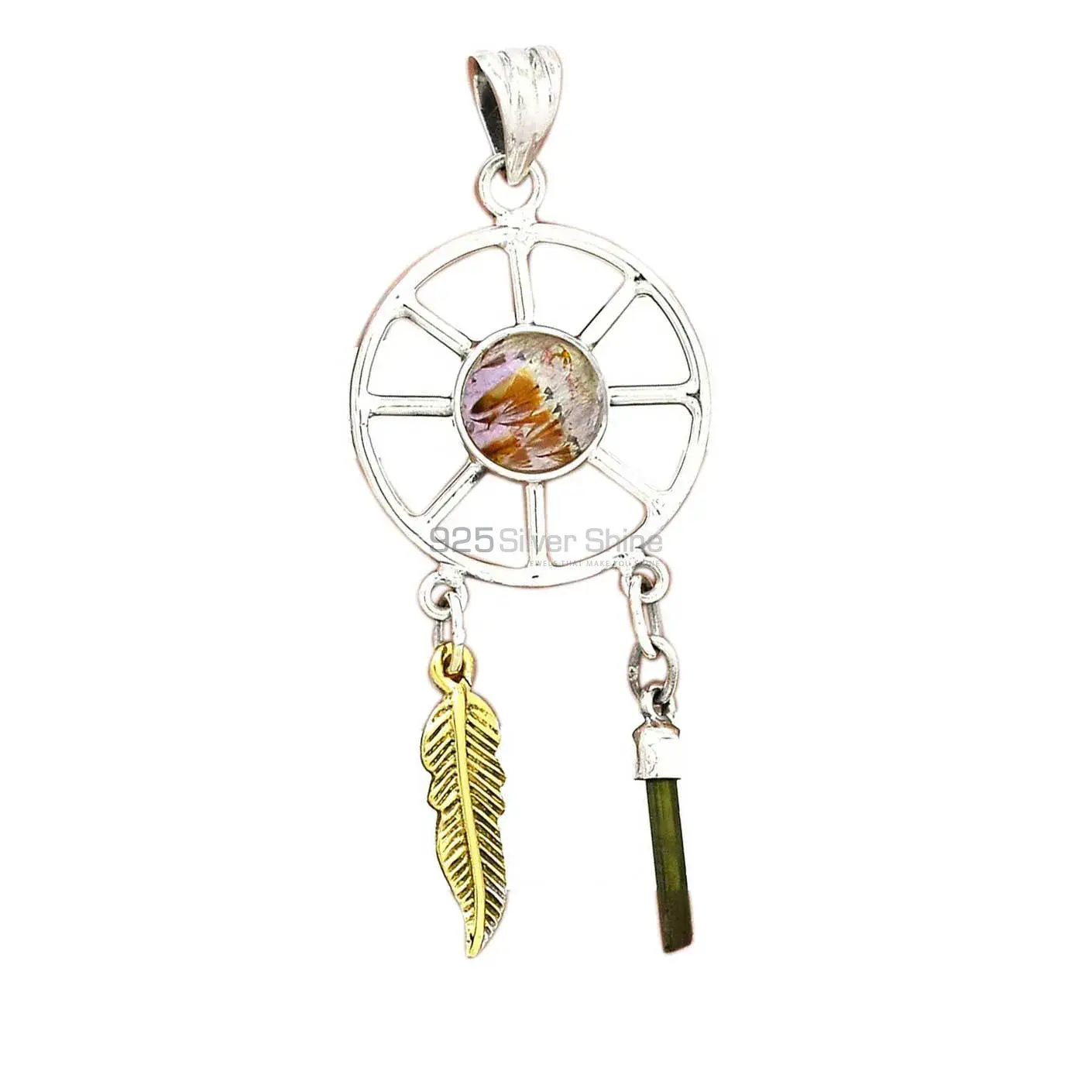 925 Fine Silver Pendants In Multi Gemstone Jewelry 925SP38-3_2