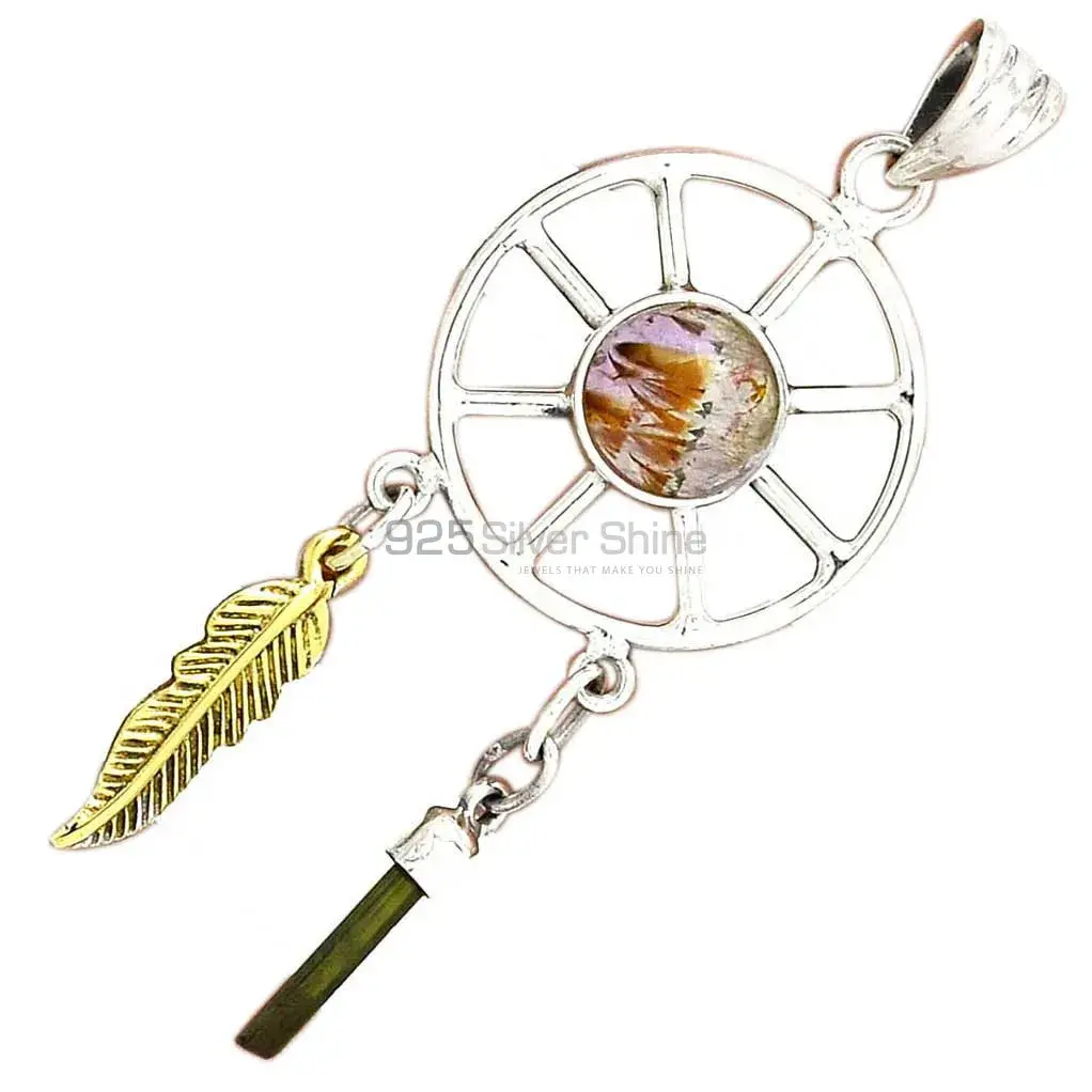 925 Fine Silver Pendants In Multi Gemstone Jewelry 925SP38-3_3
