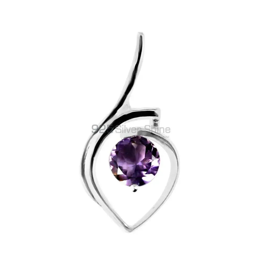 925 Solid Silver Pendants In Amethyst Gemstone Jewelry 925SP207-8_2