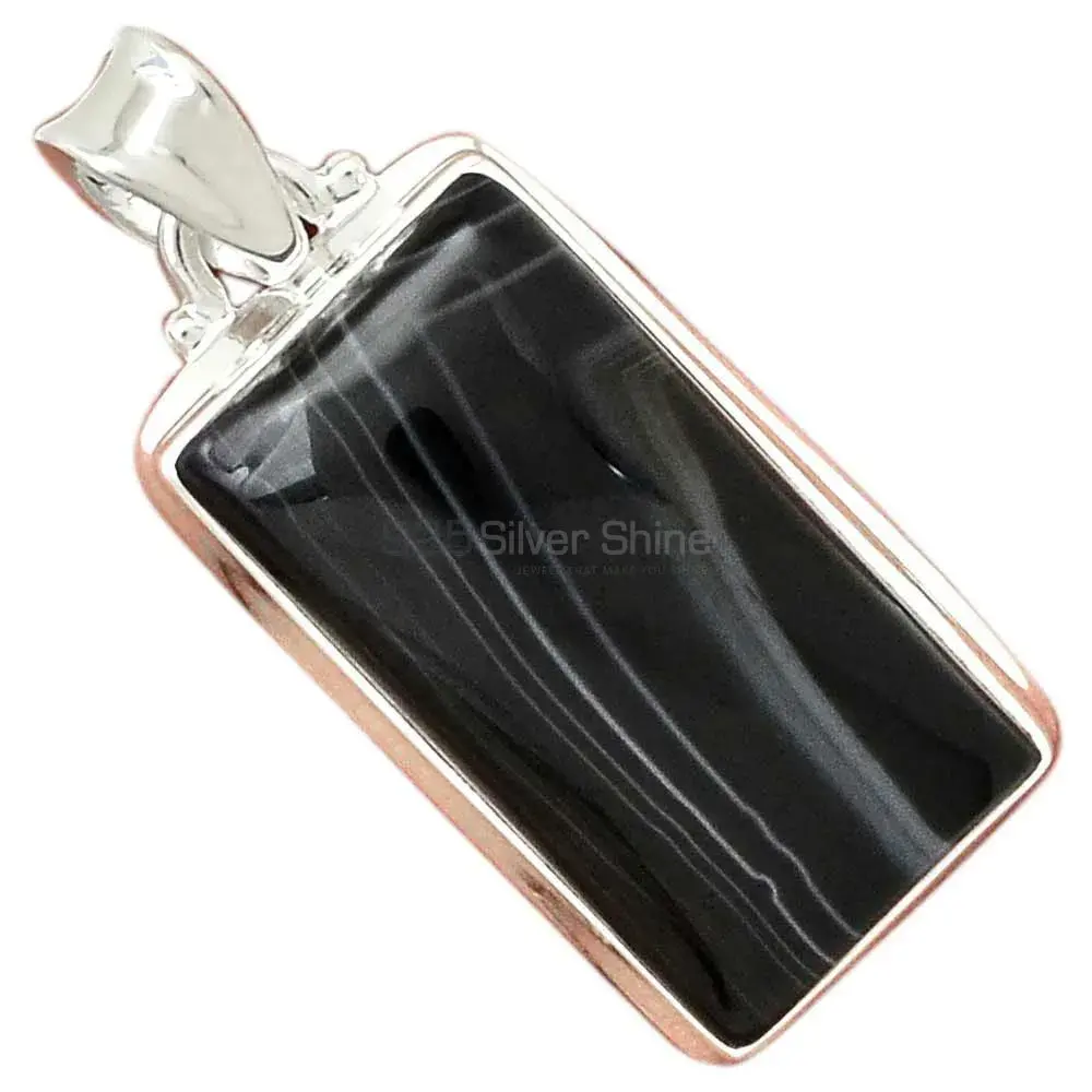 925 Solid Silver Pendants In Botswana Agate Gemstone Jewelry 925SP159_10