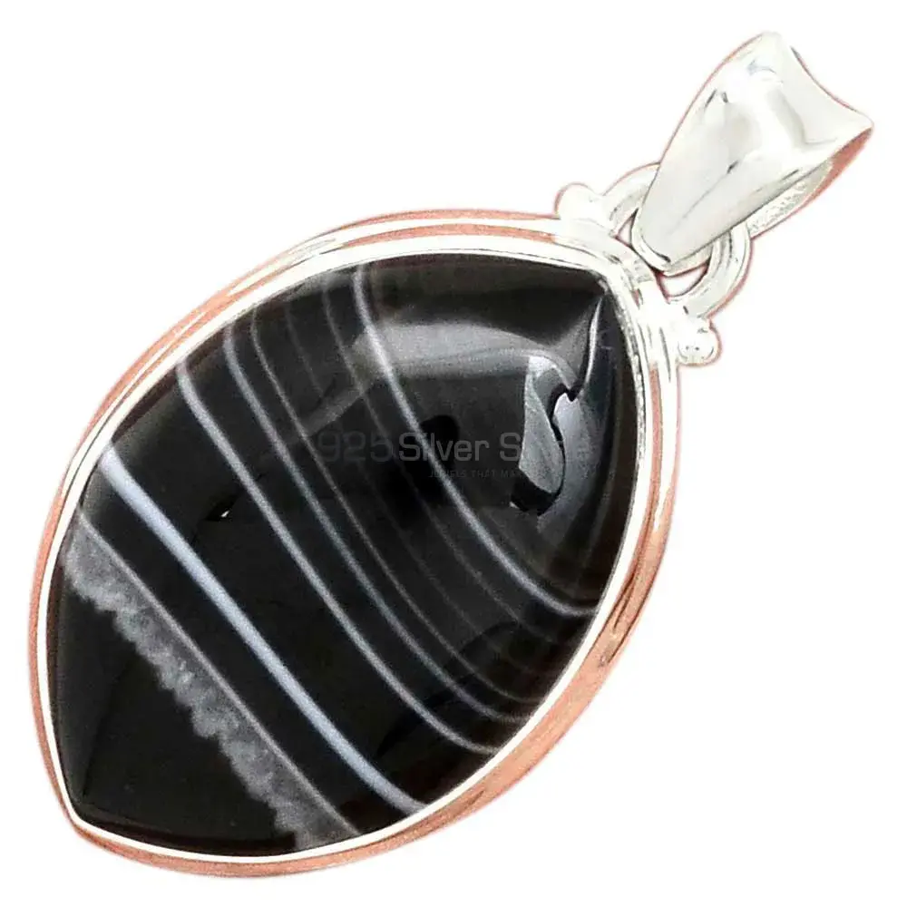 925 Solid Silver Pendants In Botswana Agate Gemstone Jewelry 925SP159_7