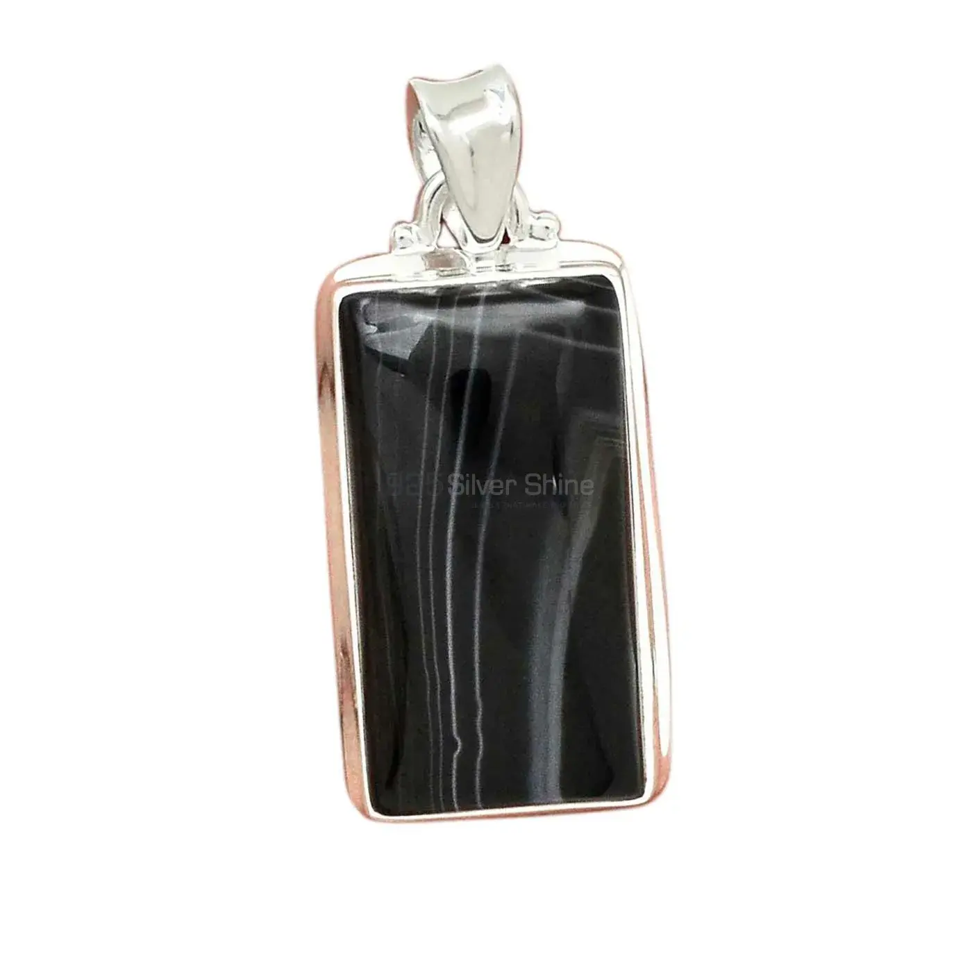 925 Solid Silver Pendants In Botswana Agate Gemstone Jewelry 925SP159_8