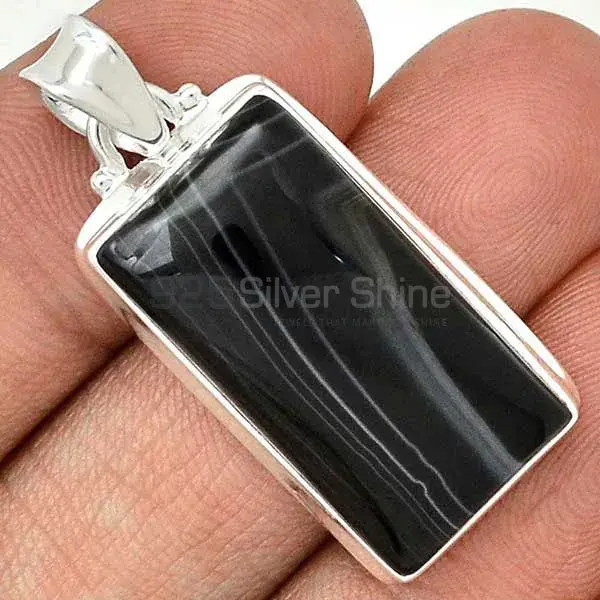 925 Solid Silver Pendants In Botswana Agate Gemstone Jewelry 925SP159_9