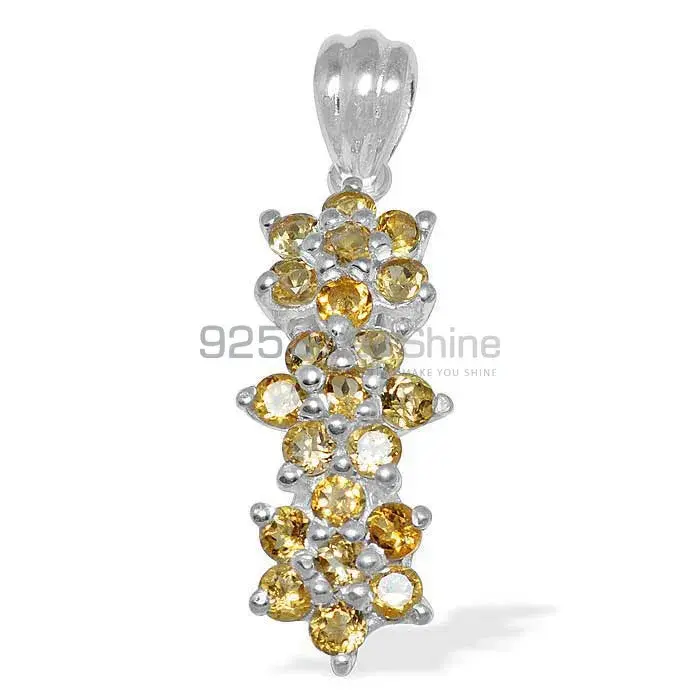 Best Price 925 Solid Silver Pendants Exporters In Citrine Gemstone Jewelry 925SP1484