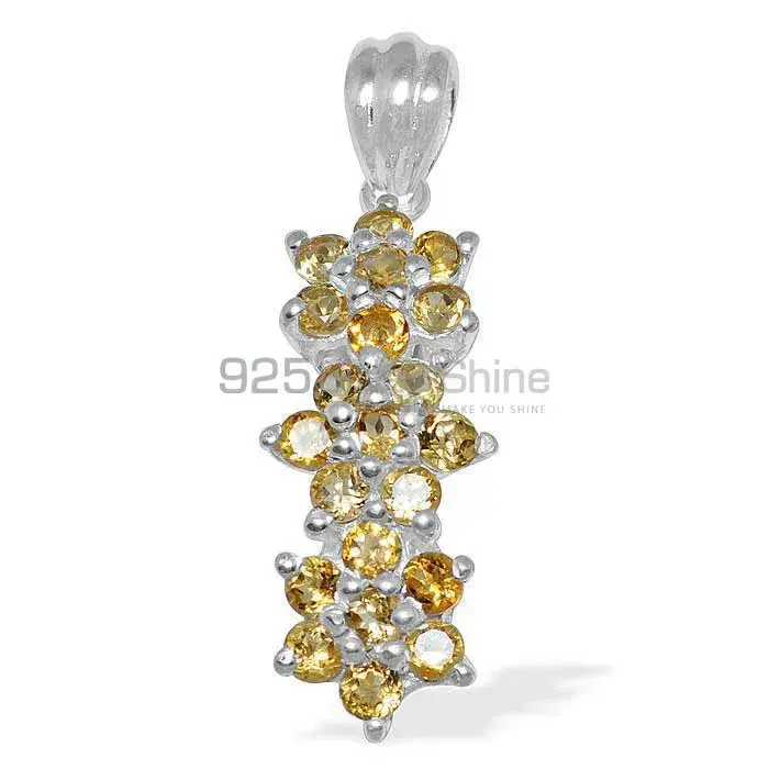 925 Solid Silver Pendants In Citrine Gemstone Jewelry 925SP1484_0