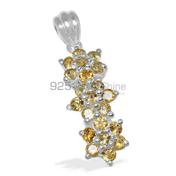 Best Price 925 Solid Silver Pendants Exporters In Citrine Gemstone Jewelry 925SP1484_0