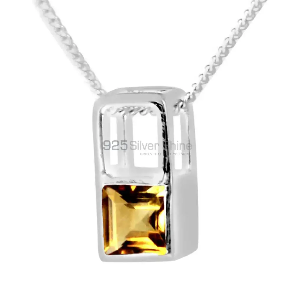 Best Price 925 Solid Silver Pendants Exporters In Citrine Gemstone Jewelry 925SP263-5