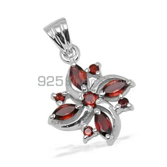 Best Price 925 Solid Silver Pendants Exporters In Garnet Gemstone Jewelry 925SP1384_0