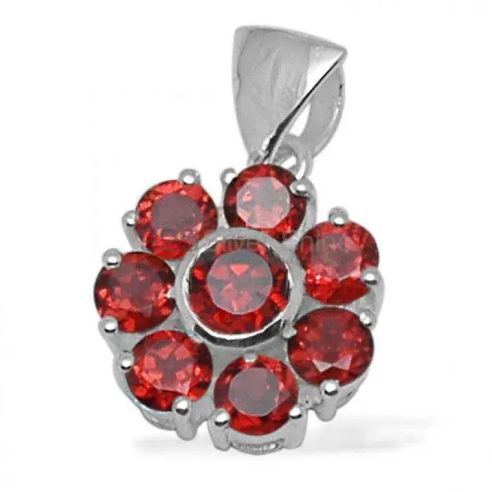 925 Solid Silver Pendants In Garnet Gemstone Jewelry 925SP1434_0