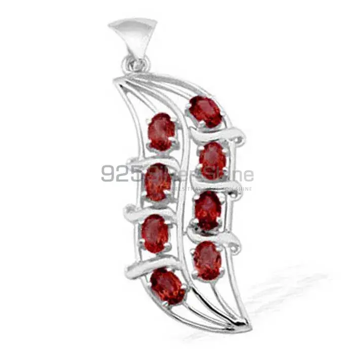 925 Solid Silver Pendants In Garnet Gemstone Jewelry 925SP1534_0