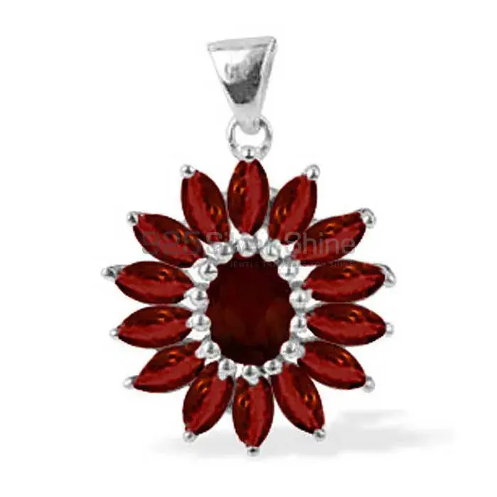 Best Price 925 Solid Silver Pendants Exporters In Garnet Gemstone Jewelry 925SP1634