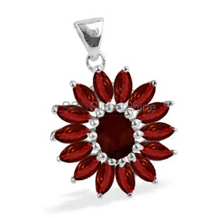 Best Price 925 Solid Silver Pendants Exporters In Garnet Gemstone Jewelry 925SP1634_0