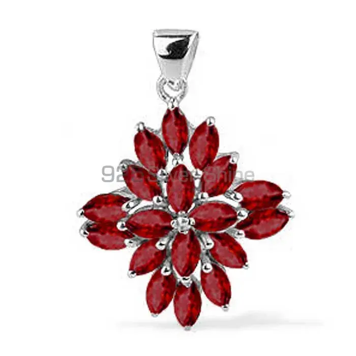 Best Price 925 Solid Silver Pendants Exporters In Garnet Gemstone Jewelry 925SP1684