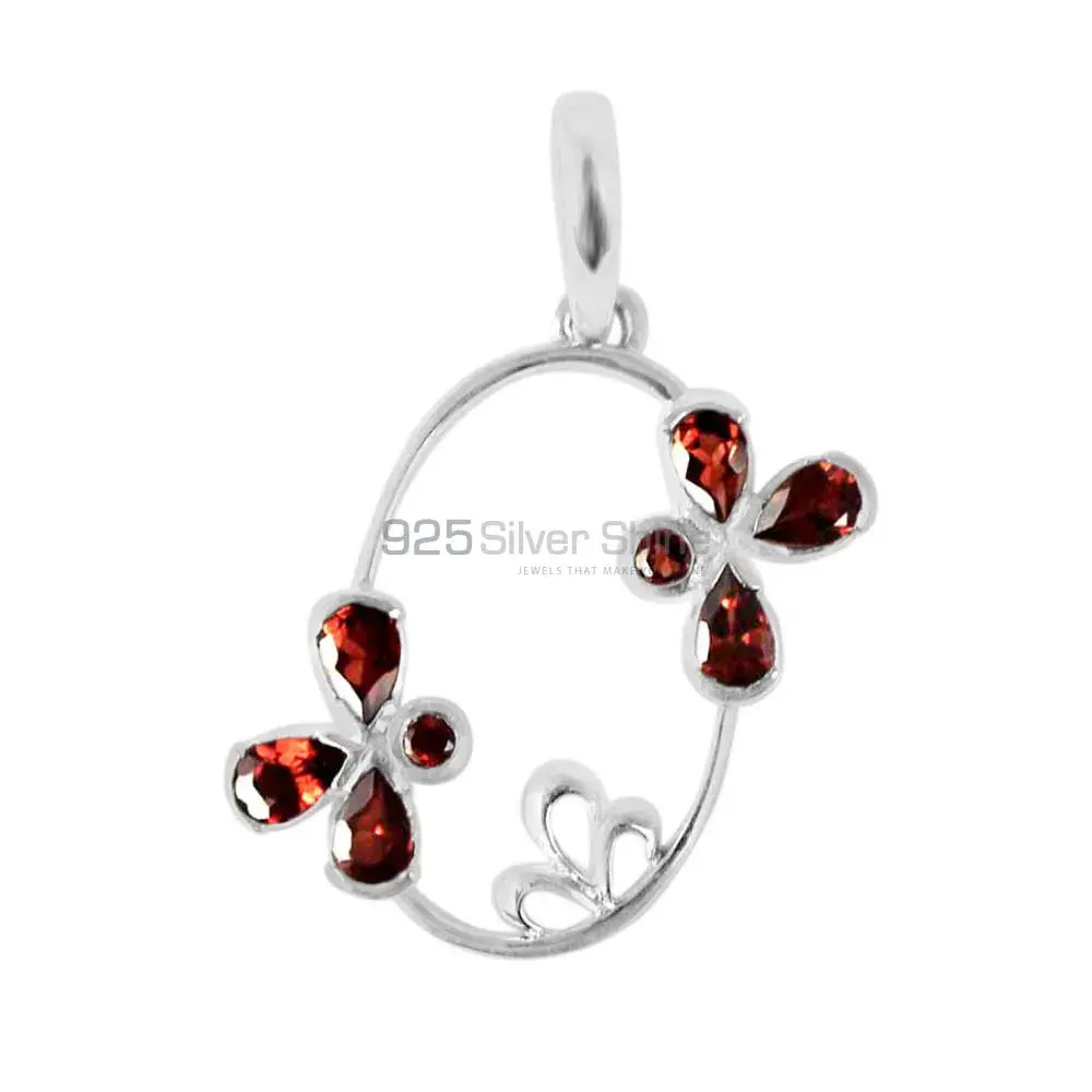 Best Price 925 Solid Silver Pendants Exporters In Garnet Gemstone Jewelry 925SP215-4_0