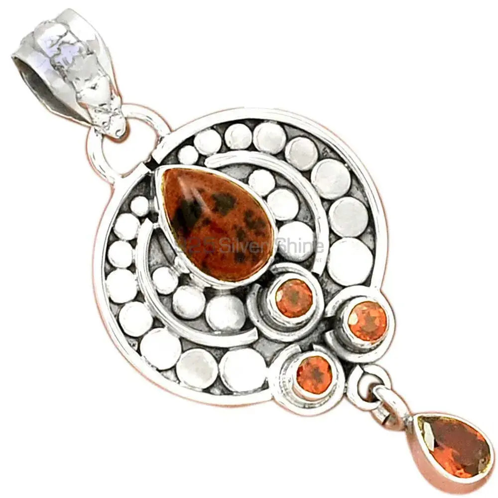 Best Price 925 Solid Silver Pendants Exporters In Multi Gemstone Jewelry 925SP076-5