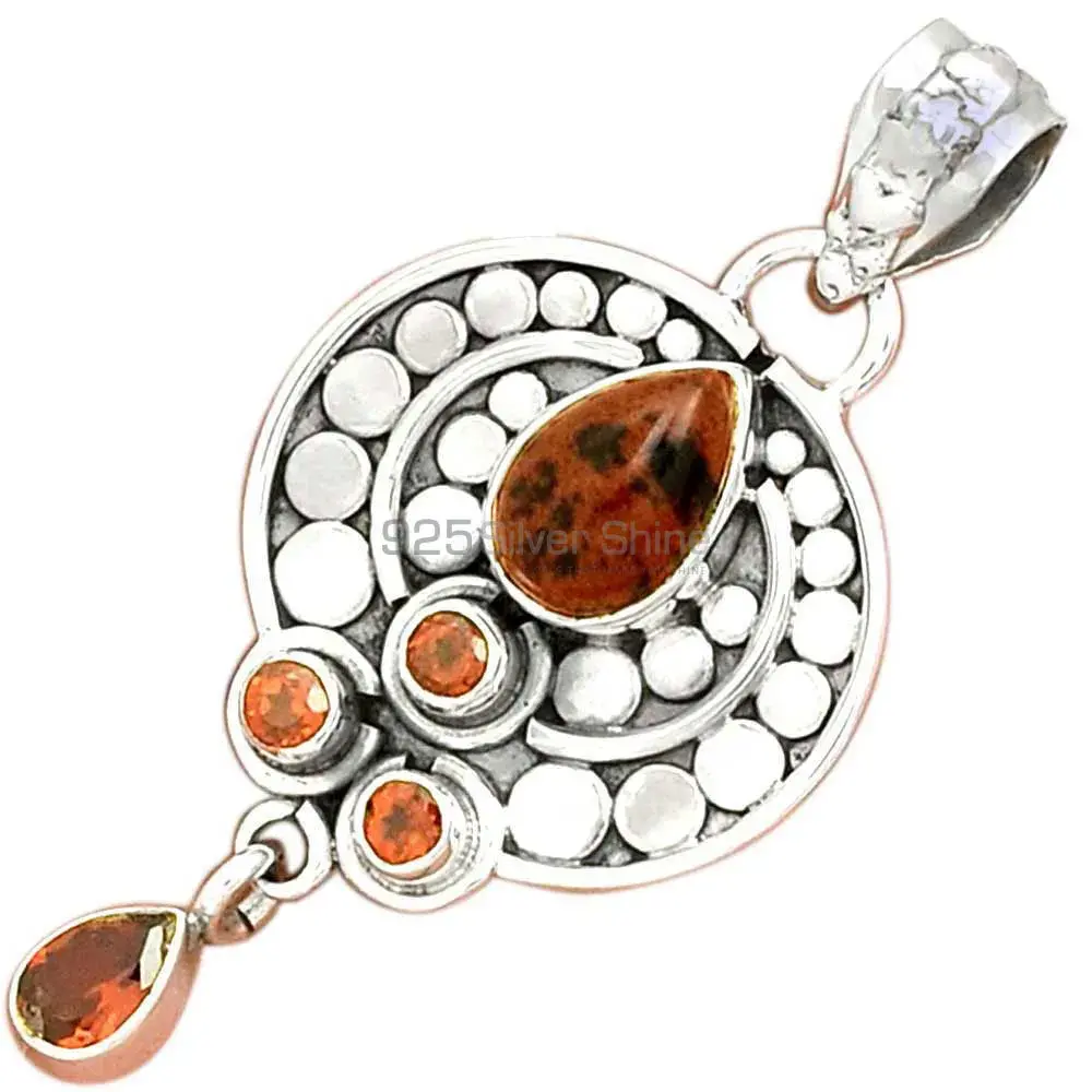 Best Price 925 Solid Silver Pendants Exporters In Multi Gemstone Jewelry 925SP076-5_2