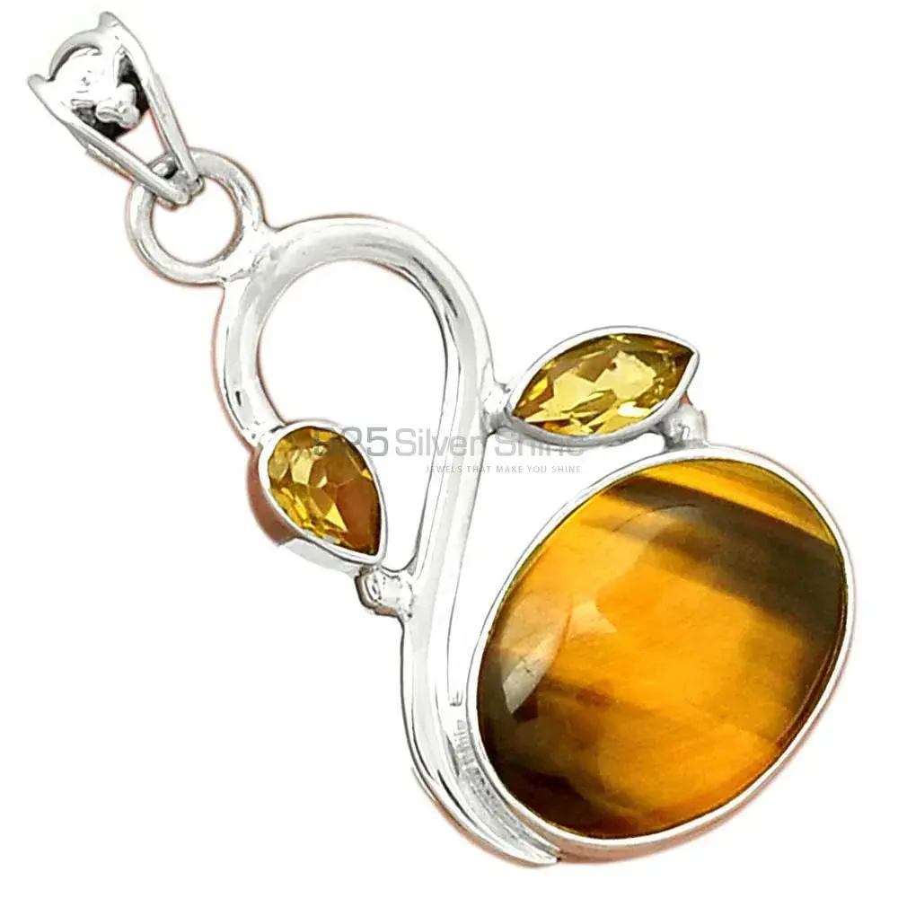 Best Price 925 Solid Silver Pendants Exporters In Multi Gemstone Jewelry 925SP088-1