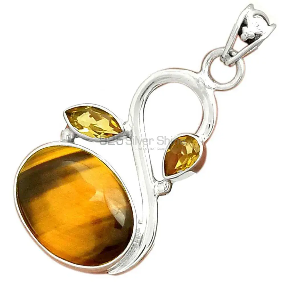 Best Price 925 Solid Silver Pendants Exporters In Multi Gemstone Jewelry 925SP088-1_2