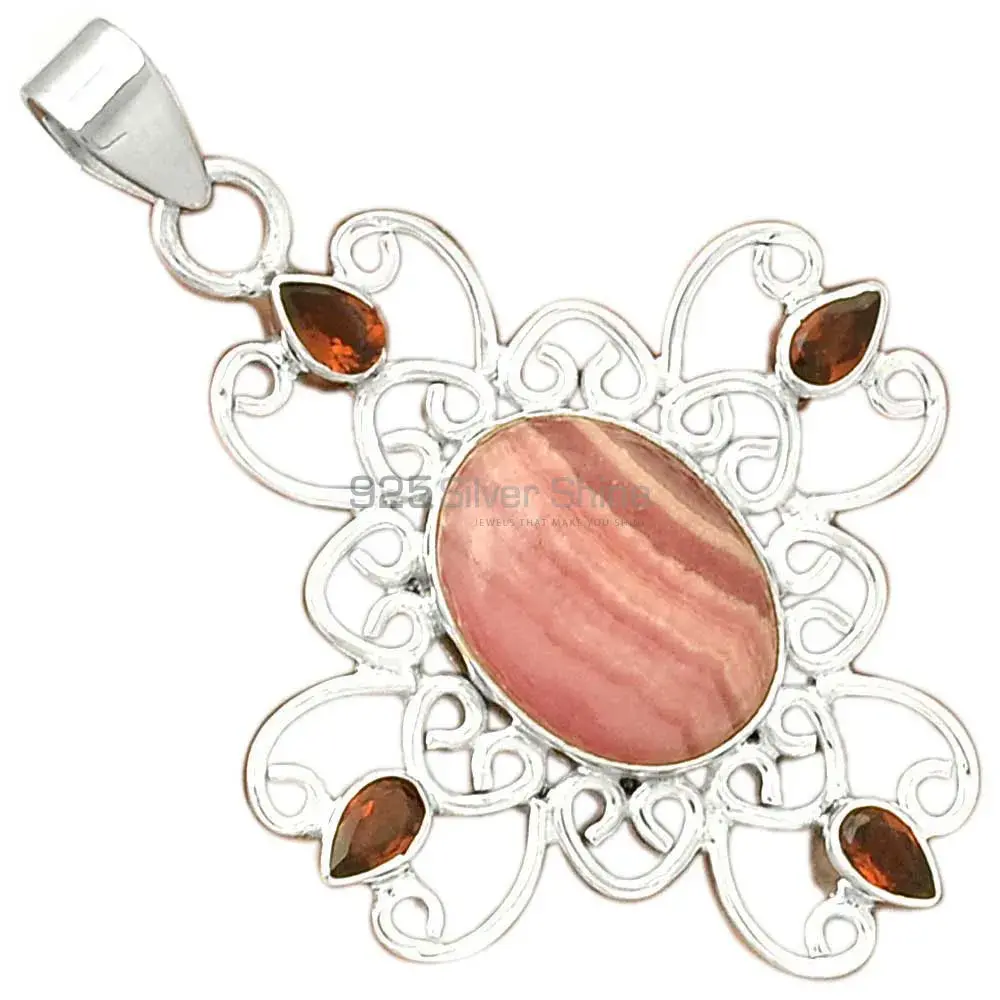 Best Price 925 Solid Silver Pendants Exporters In Multi Gemstone Jewelry 925SP097-9