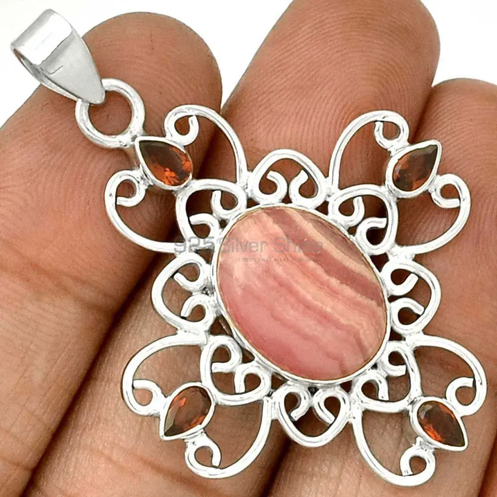 Best Price 925 Solid Silver Pendants Exporters In Multi Gemstone Jewelry 925SP097-9_0