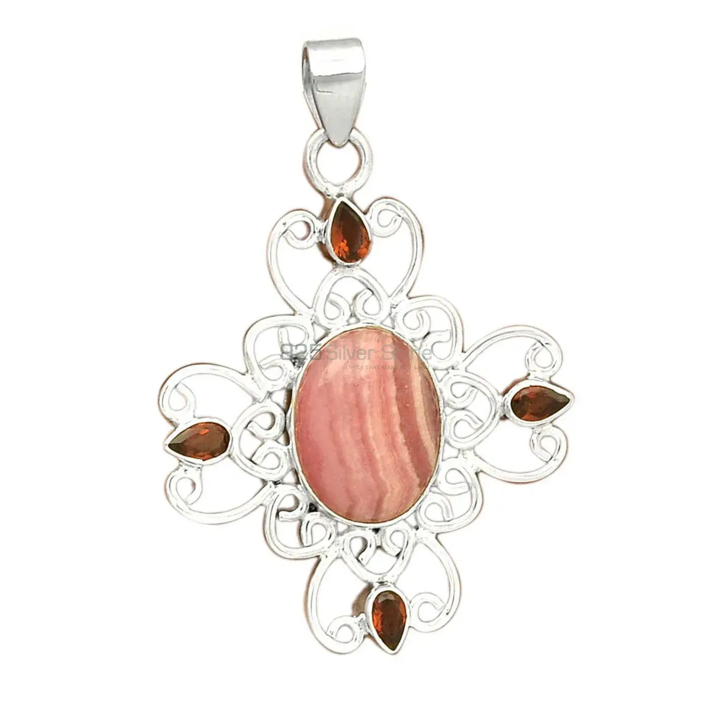 Best Price 925 Solid Silver Pendants Exporters In Multi Gemstone Jewelry 925SP097-9_1