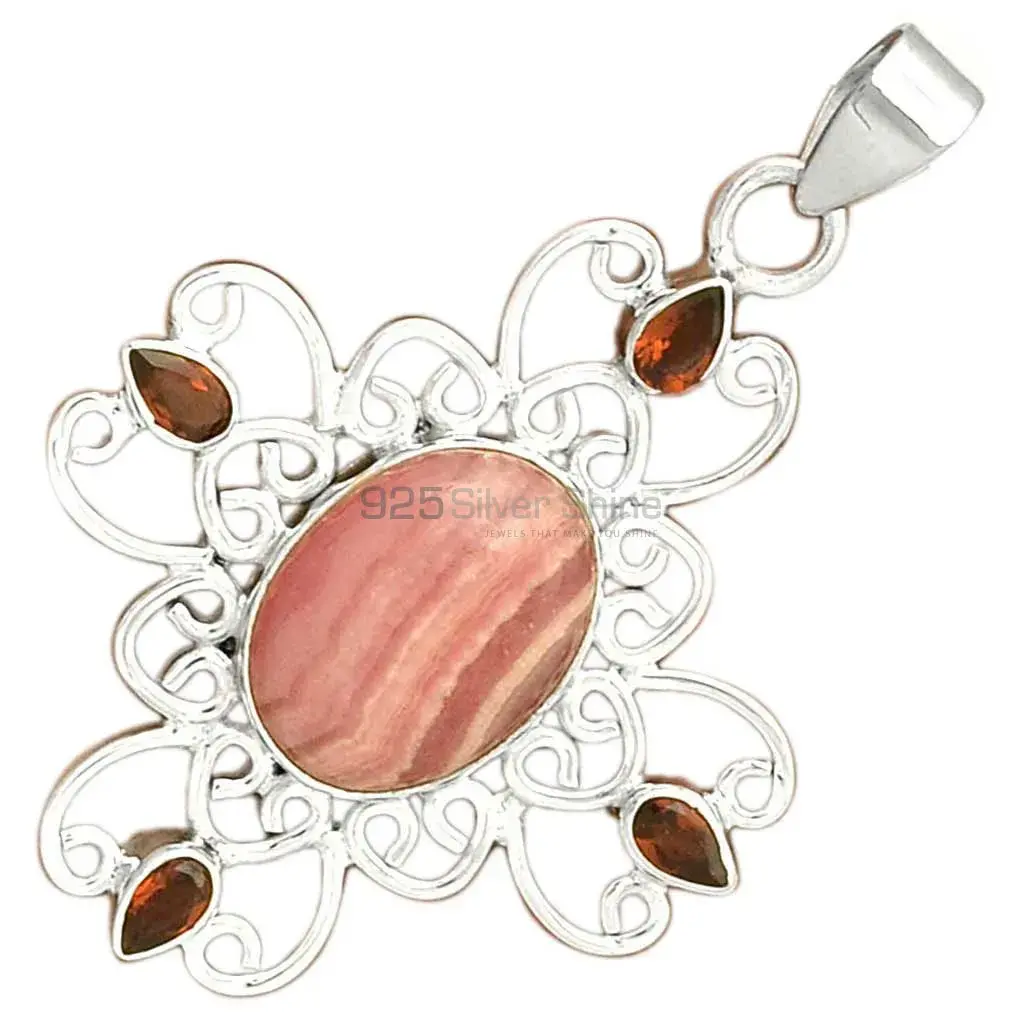 Best Price 925 Solid Silver Pendants Exporters In Multi Gemstone Jewelry 925SP097-9_2