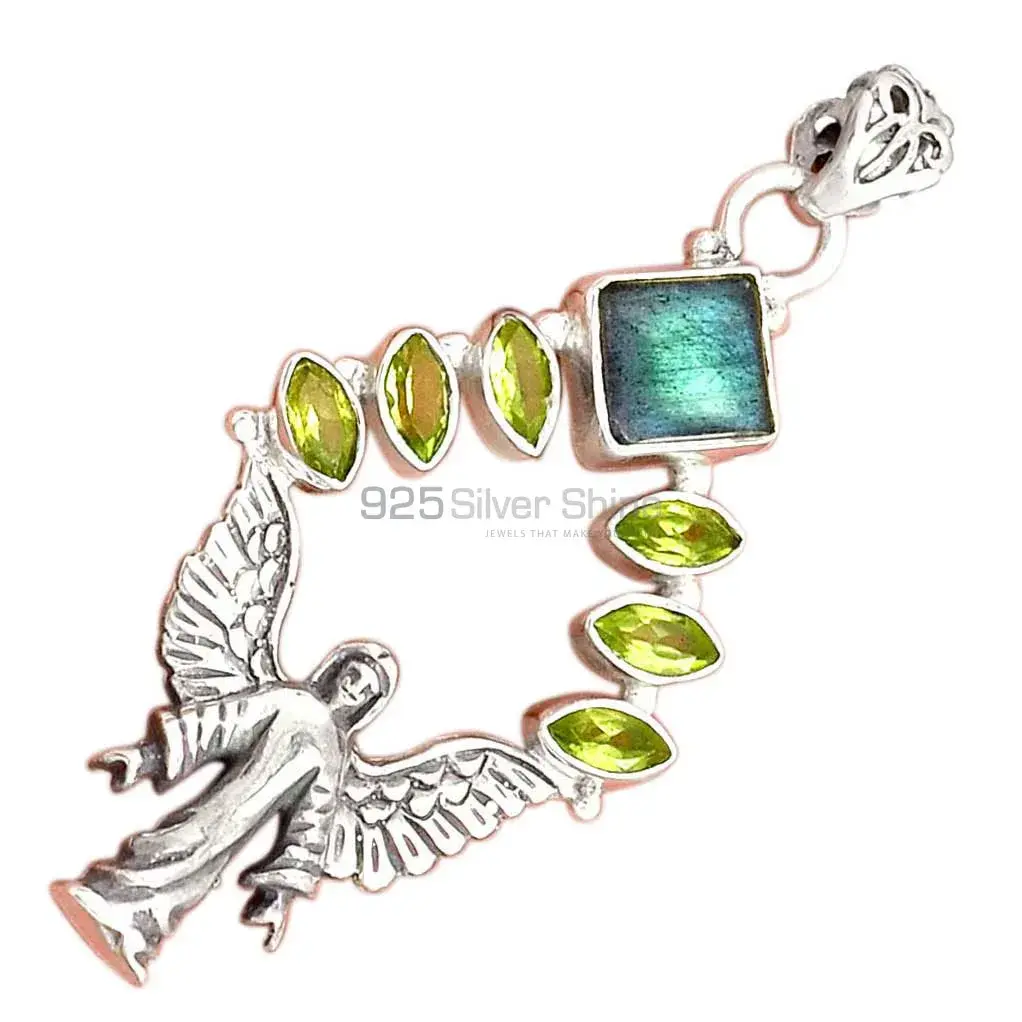 925 Solid Silver Pendants In Multi Gemstone Jewelry 925SP51-1_3