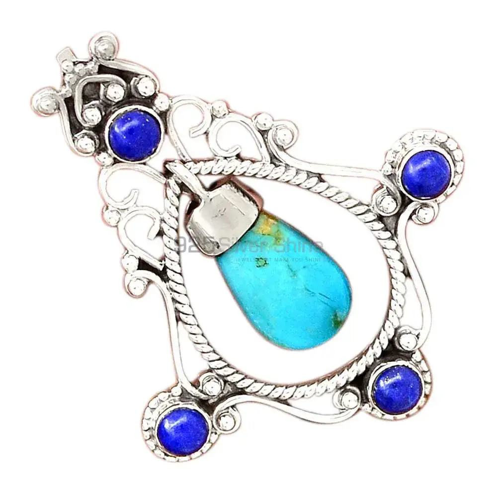 Best Price 925 Solid Silver Pendants Exporters In Multi Gemstone Jewelry 925SP65-4