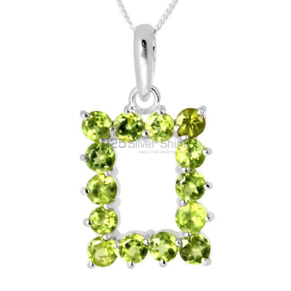 Best Price 925 Solid Silver Pendants Exporters In Peridot Gemstone Jewelry 925SP255-4