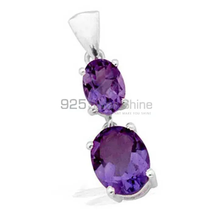 Best Price Amethyst Gemstone Handmade Pendants In Solid Sterling Silver Jewelry 925SP1547_0