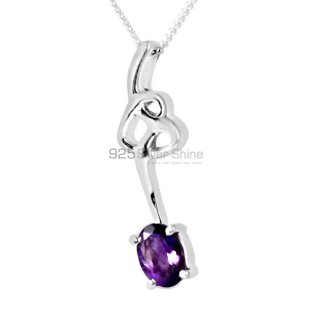 Best Price Amethyst Gemstone Handmade Pendants In Solid Sterling Silver Jewelry 925SP225-7