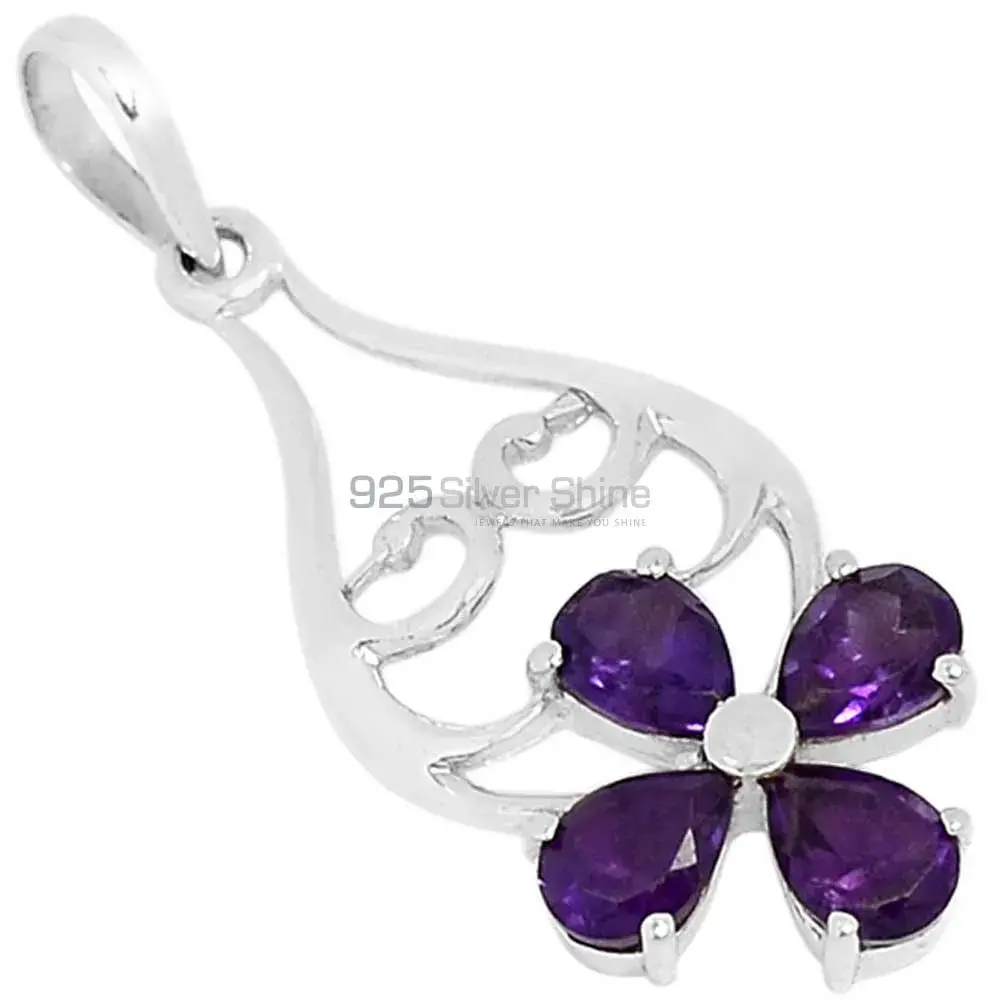 Best Price Amethyst Gemstone Handmade Pendants In Solid Sterling Silver Jewelry 925SSP319-1