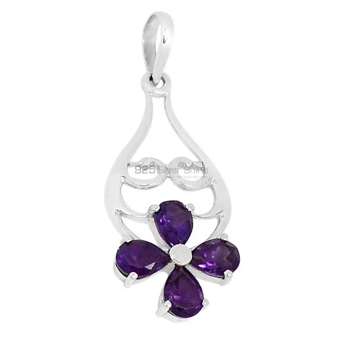Amethyst Gemstone Handmade Pendants In Solid Sterling Silver Jewelry 925SSP319-1_2