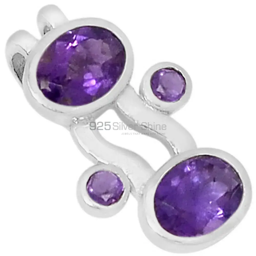 Best Price Amethyst Gemstone Pendants Exporters In 925 Solid Silver Jewelry 925SSP321-1