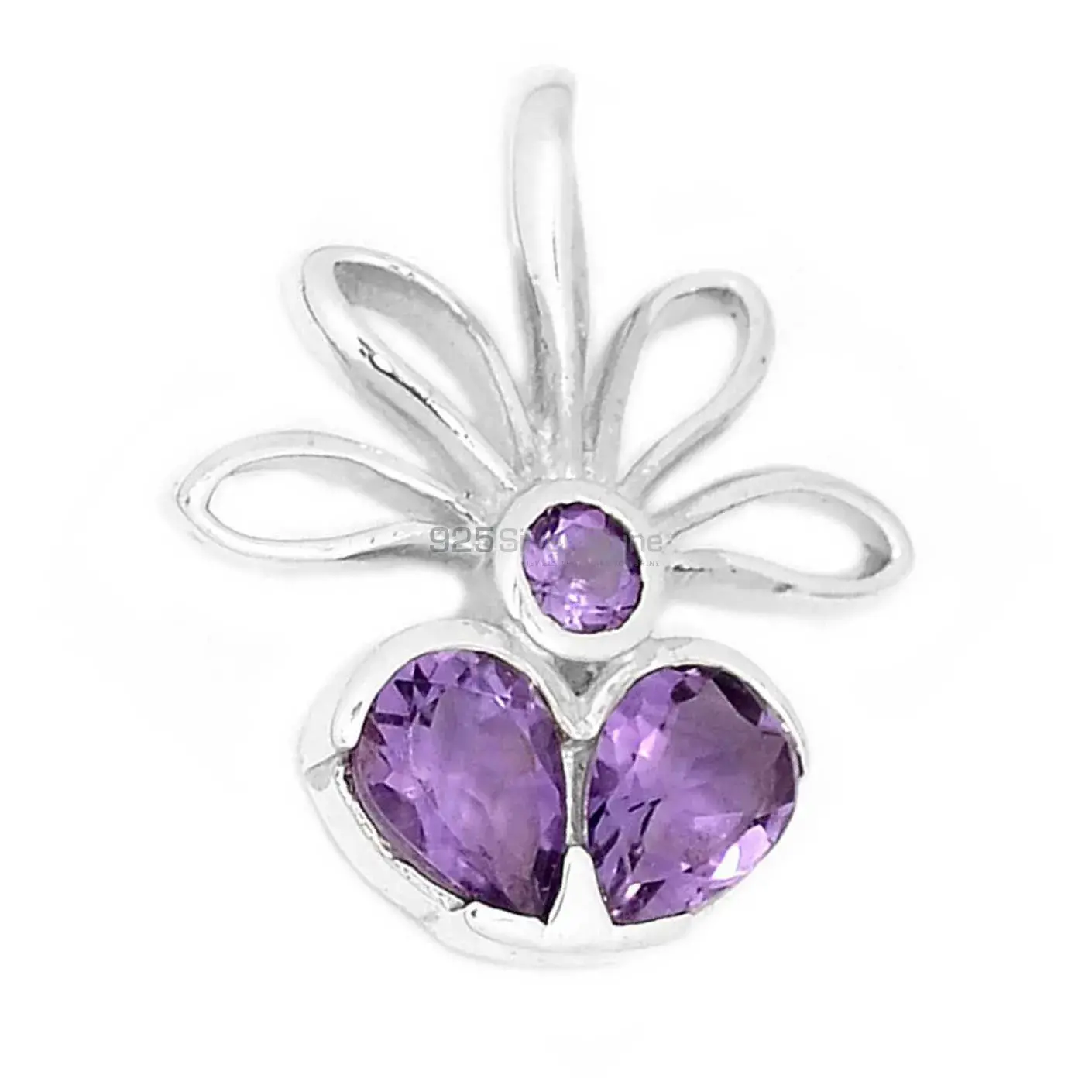 Amethyst Gemstone Pendants In 925 Fine Silver Jewelry 925SP268-1_2
