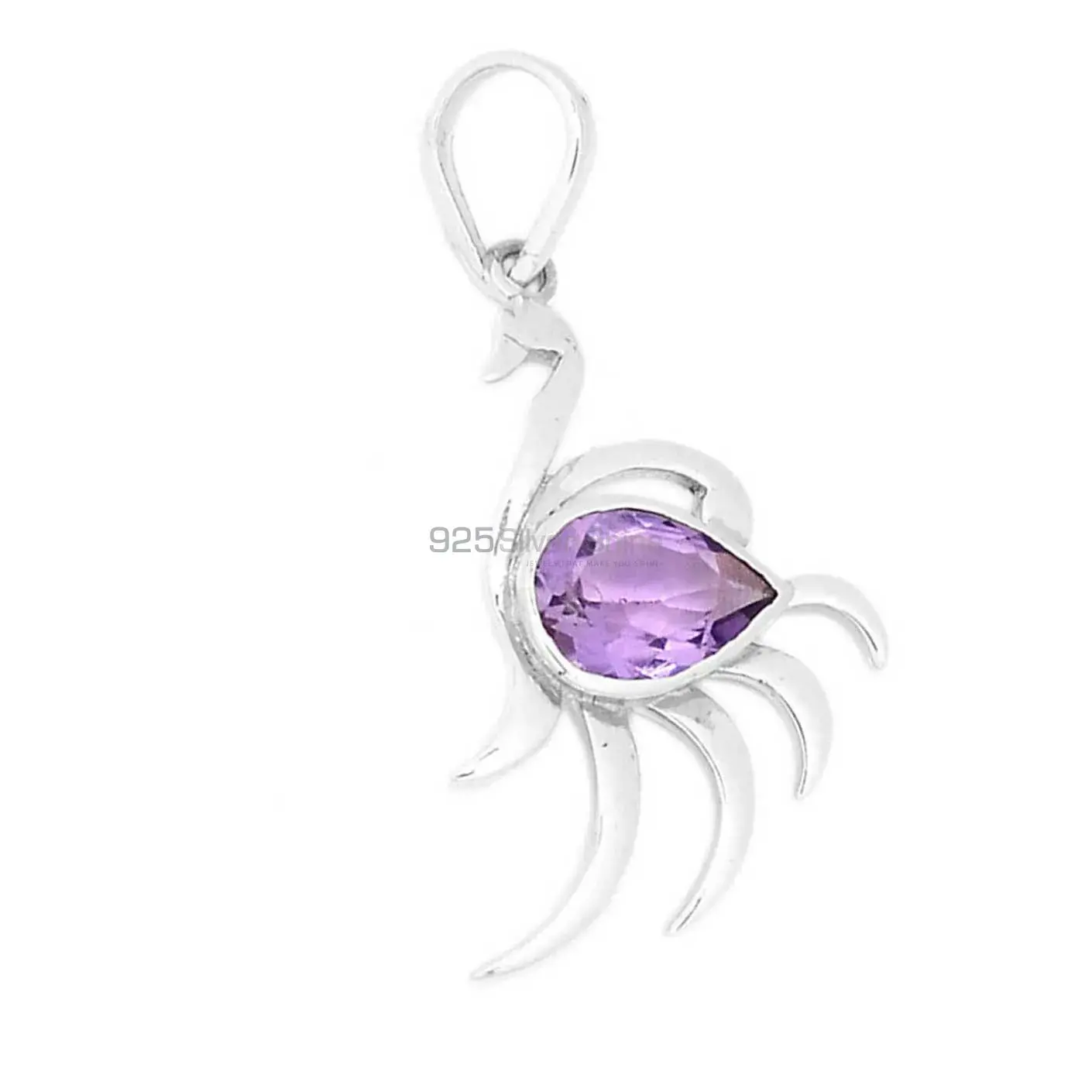 Amethyst Gemstone Pendants In 925 Fine Silver Jewelry 925SP276-7_0