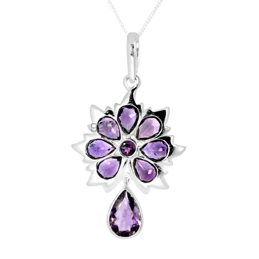 Best Price Amethyst Gemstone Pendants Wholesaler In Fine Sterling Silver Jewelry 925SP226-4