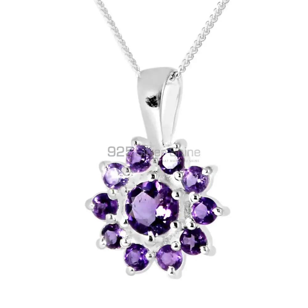 Best Price Amethyst Gemstone Pendants Wholesaler In Fine Sterling Silver Jewelry 925SP250-11