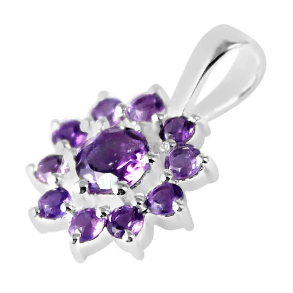 Best Price Amethyst Gemstone Pendants Wholesaler In Fine Sterling Silver Jewelry 925SP250-11_0