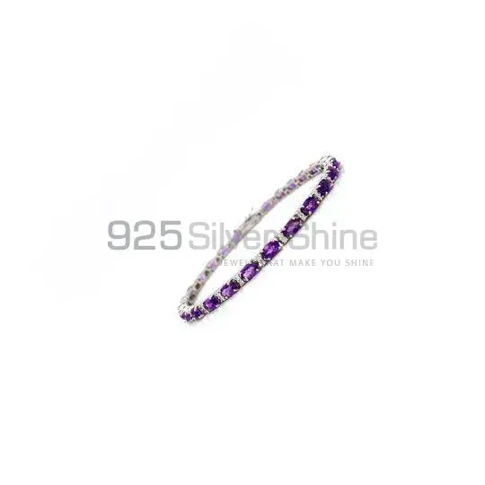Best Price Amethyst Gemstone Tennis Bracelets Suppliers In 925 Fine Silver Jewelry 925SB199_0