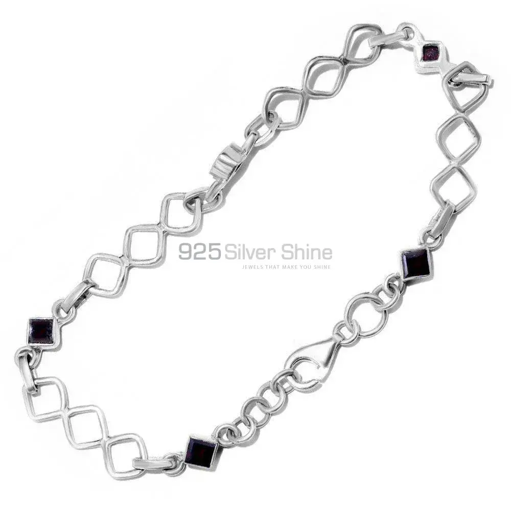 Black Onyx Gemstone Bracelets In 925 Fine Silver Jewelry 925SB248