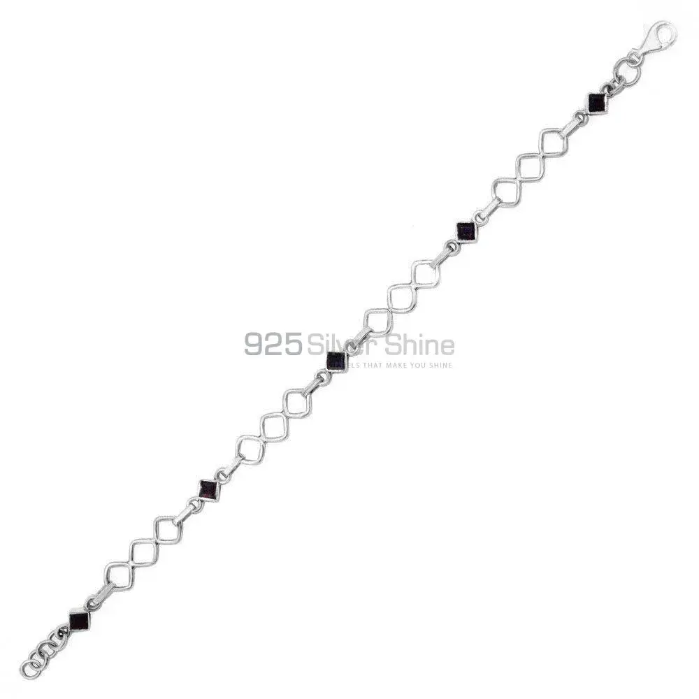 Black Onyx Gemstone Bracelets In 925 Fine Silver Jewelry 925SB248_1