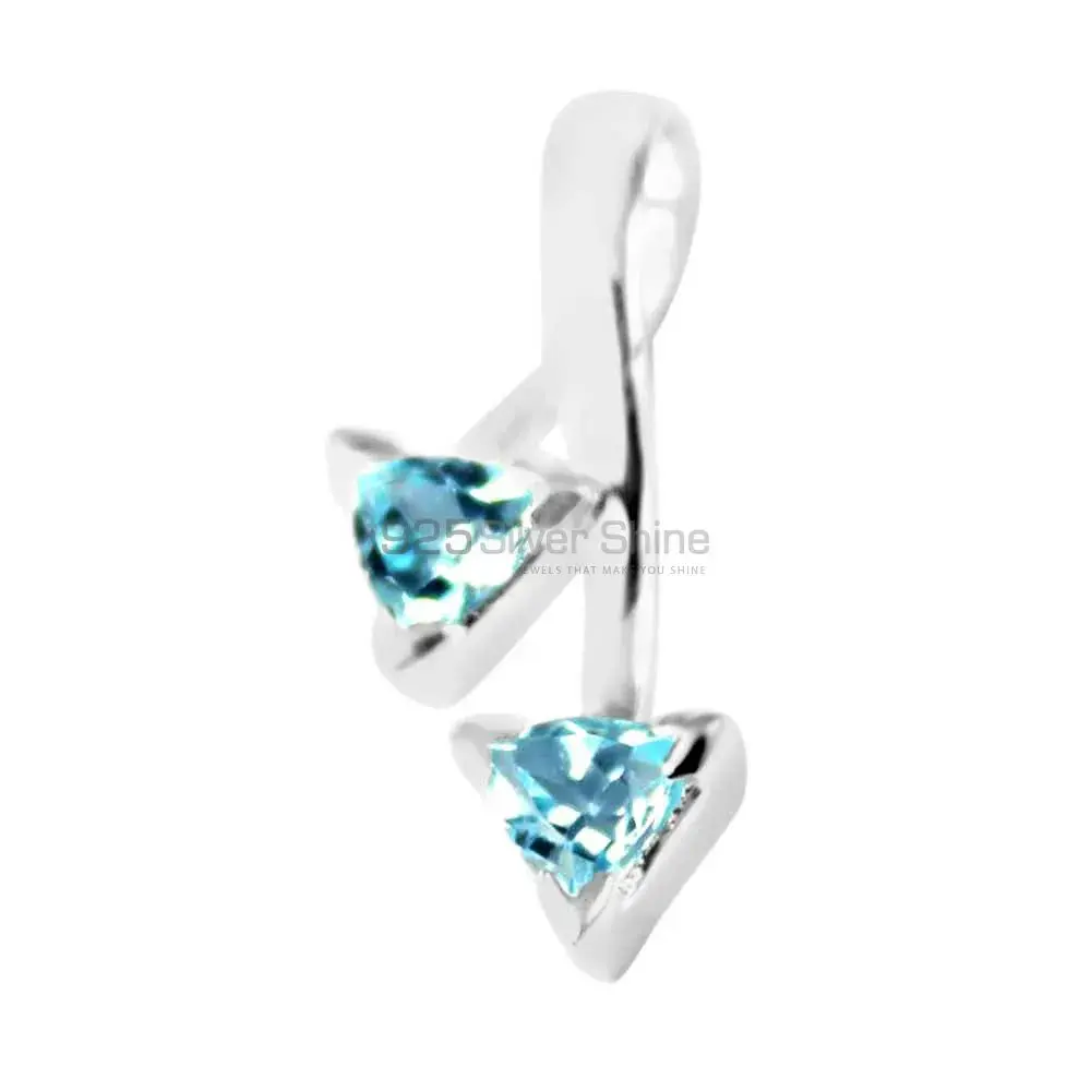 Best Price Blue Topaz Gemstone Pendants Wholesaler In Fine Sterling Silver Jewelry 925SP210-6_0