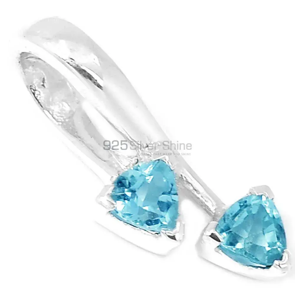 Best Price Blue Topaz Gemstone Pendants Wholesaler In Fine Sterling Silver Jewelry 925SP210-6_1